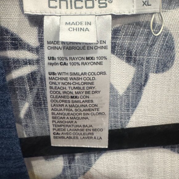 Chico’s Tropical Print Ruana Sz. 3 US (XL-16) - Picture 5 of 6